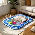 thumbnail image 4 of Summer Ice Cooling Sleeping Pad for Pet Gel Pad Quick Cool Waterproof Pet Cooling Mat for Dogs Cats,Cat and Dog,Blue - 24x18 in, 4 of 7