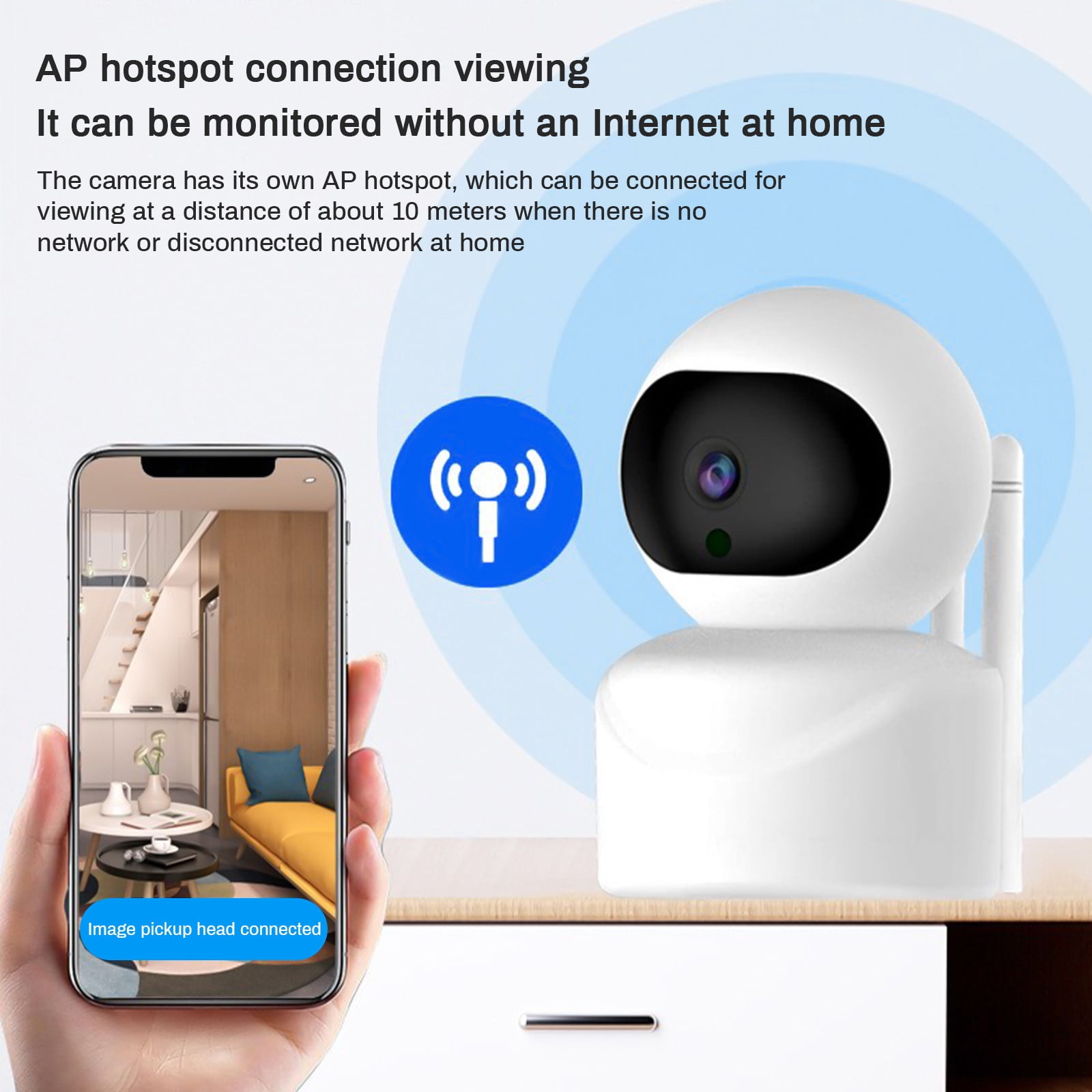 Oggfader Indoor Security Camera HD WiFi Camera For Home Security 2.4GHz WiFi Motion Detection Night Vision 2-Way Audio Ideal For Baby Monitor,White