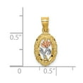 thumbnail image 3 of FB Jewels 14K Rose and White Two Tone Gold Oval with Rose Inside Pendant, 3 of 4