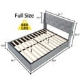 thumbnail image 5 of PAPROOS Full Size Bed Frame with USB Charging Station, Upholstered Platform Bed Frame with Gas Lift Storage Bed, Wingback Storage Headboard, No Box Spring Needed, Light Gray, 5 of 13