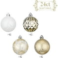 thumbnail image 5 of Valery Madelyn 24ct 2.36" Christmas ball Ornaments, White Gold Shatterproof Ornaments for Holiday Decor, 5 of 10