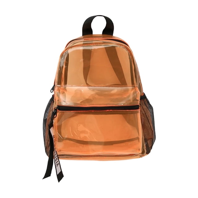 WRKEKC Clearance Transparent PVC Waterproof Backpack, Outdoor Travel/Beach Bag with Reflective Strips, Lightweight Design