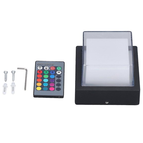 Outdoor Wall Sconce 5W RGB LED Remote Control Glareless Warm Light High Brightness Durable Waterproof Outdoor Wall Light