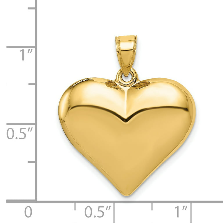 14K Gold Heart Charm | 8MM Puffed Heart Charm | Real Gold Heart Pendant |  Love Gift | Gift for Her | Heart Charm | Dainty Pendant
