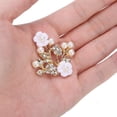 thumbnail image 4 of ZOUSSIQI 4Pcs Rhinestone Buckle, Hollow Crystal Flower Shape Buckle, Color Crystal Buckle for Wedding Party Prom Women Shoe Clips Buckles Decorations Accessories (3.8 * 4.4cm Pearl Flower CA919-18314, 4 of 9