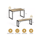 thumbnail image 4 of Mesas de Comedor con 2 Bancos para 4 Personas, Juego de 3 Piezas, Mesa con 2 Bancos para Comedor Cocina Cafe,Marrón, 114 * 75 * 76cm, 4 of 4