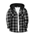thumbnail image 2 of LWITHSZG Shirt Jacket for Men Trendy Long Sleeve Button Down Plaid Shacket Fall Winter Casual Outerwear Lightweight Going Out Hoodie, 2 of 7