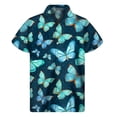 thumbnail image 3 of Camisa con solapa de mariposa colorida para hombre, camisas hawaianas con estampado 3D de insectos, blusas de manga corta estilo Harajuku, blusa con botones a la moda, 3 of 5