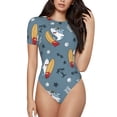 thumbnail image 1 of Balery Surf Shark Body de cuello redondo de manga corta para mujer Tops de manga corta Tops básicos-XX-Large, 1 of 7