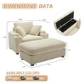 thumbnail image 7 of Luckhao Corduroy Deep Reclining Chaise Lounge with Ottoman & Dual Cupholders for Living Room, 7 of 7