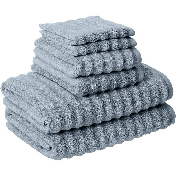 Modern Threads Luxury 100% Cotton 6-pc Wavy Towel Set, Blue