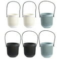 thumbnail image 1 of Planters Pots On Wall Or Window Mini With Drainage 6pcs Plastic Flexible Removable Handle For Flowers Plants Urns, 1 of 1