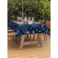 thumbnail image 3 of Outdoor Tablecloth with Umbrella Hole for Patio/Picnic/Party/Camping, Navy Blue Cartoon Space Waterproof Table Cloth Rectangle Table Cover Washable, Star Spacecraft Rocket Meteorite (60"x 120"), 3 of 8
