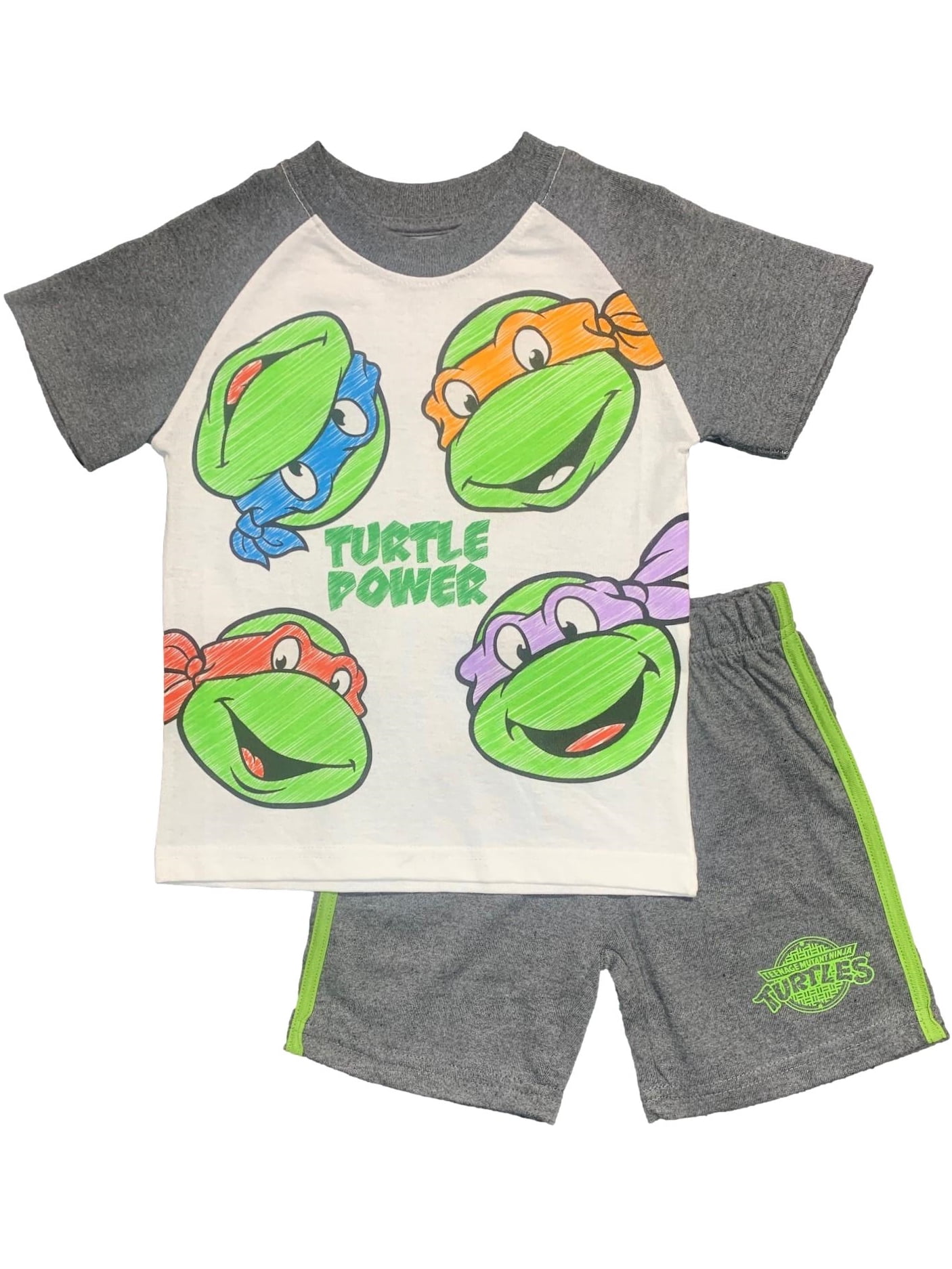 Teenage Mutant Ninja Turtles Big Boys T-Shirt Tank Top and Shorts 3 Piece Outfit Set Black / Green 18-20