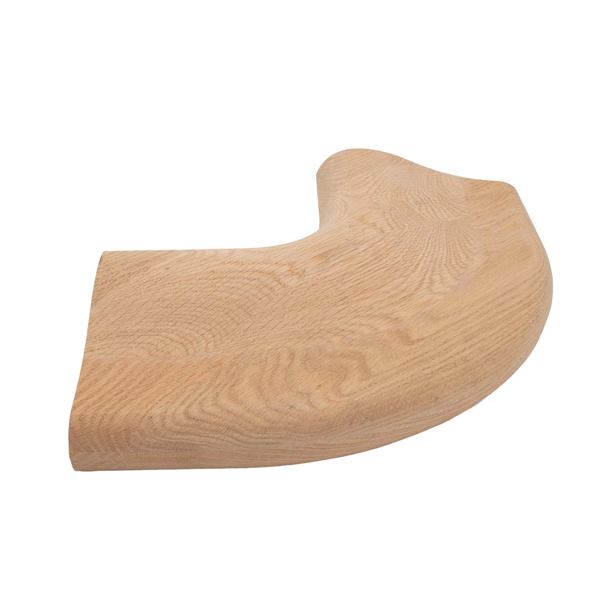 Unfinished Red Oak, variant on Outwater Chicago Bar Rail Corner Molding 1-3/8in H x 5.5in Outside Radius x 4-3/8in W - Unfinished Red Oak