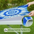 thumbnail image 6 of Blue Tie Dye Mandala Pattern Square Fitted Tablecloth with Elastic Edge,Square Table Cover,Washable Elastic Table Cover for Home Kitchen Party Decor 36"x36", 6 of 6