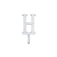 thumbnail image 2 of Whitewashed Cast Iron Letter H Alphabet Wall Hook 6", 2 of 2