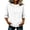 White, variant on Trendfront Womens Summer Crew Neck 3/4 Sleeve Tops Solid Color Plain Drawstring Hooded Tees Casual Design Fashion Style Apparel T-Shirts