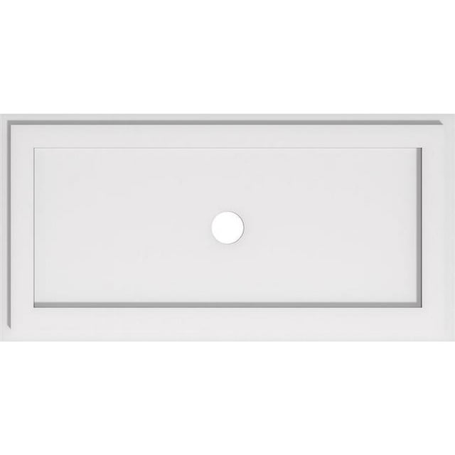 Ekena Millwork CMP28X14RE-02000 2 in. ID x 9.75 in. Rectangle Architectural Grade Médaillon de Plafond Contemporain PVC