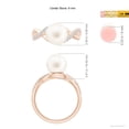 thumbnail image 5 of ANGARA Freshwater Cultured Pearl Criss Cross Shank Engagement Ring in 14K Rose Gold for Women | June Birthstone, Birthday, Anniversary, Jewelry Gift for Women | Pearl Ring, 5 of 8
