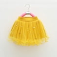 thumbnail image 5 of SDNall Toddler Girls Skirt Cute Party Dance Costume Splice Solid Color Net Yarn Crimping Pearl Sequins Tulle Skirt Age:6Years, 5 of 9