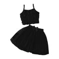thumbnail image 5 of Ymyiu Girls Outfit Toddler Girls Denim Skirt Set with Cute Tank Top Baby Summer Skirt Outfit Jean Skirt for Little Girls 6T(Black, 6 Years), 5 of 6