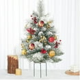 thumbnail image 1 of Hovilon Arbre de Noël Extérieur, Arbre de Noël Artificiel Pré-Éclairé avec Cônes et Baies Rouges, Petit Arbre de Noël de 1,8 Pieds avec Lumières Chaudes, 1 of 8