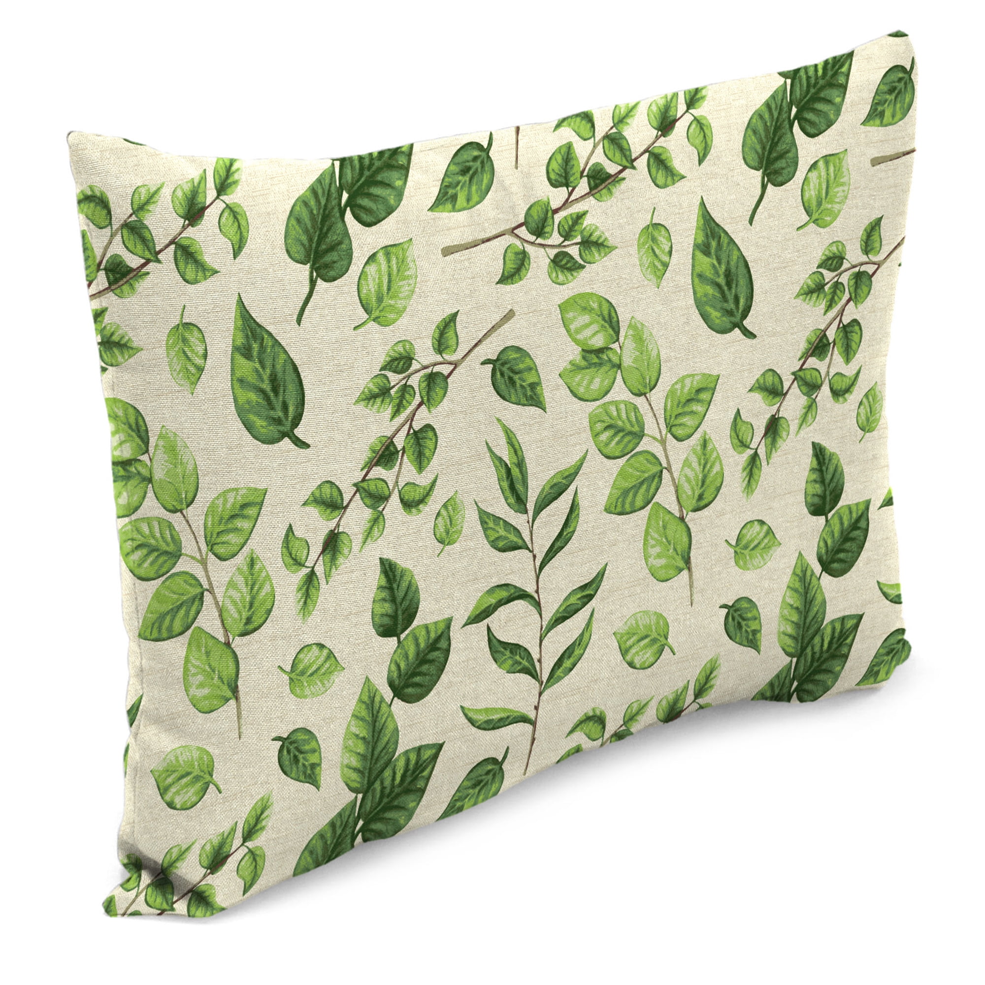 Jordan Manufacturing 12" x 19" Natik Aloe Green Leaves Rectangular Outdoor Lumbar Throw Pillow (2 Pack)