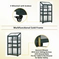 thumbnail image 5 of Large Wooden Greenhouse with Wheels & Adjustable Shelves - Portable Cold Frame for Balcony, Patio, Indoor/Outdoor Gardening, 5 of 18