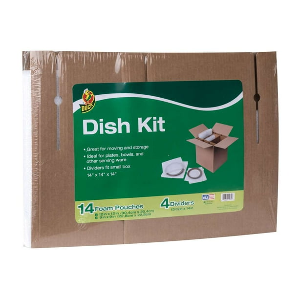 Duck Dish Moving Kit, Includes 14 Foam Pouches and Dividers (Box Not
