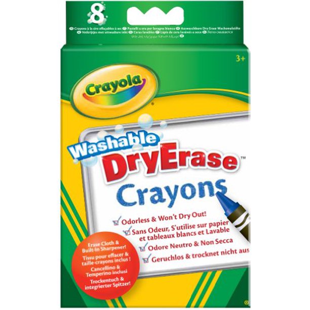 Crayola; DryErase Crayons; Art Tools; 8 Count; Washable; Perfect for
