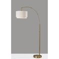thumbnail image 3 of Adesso Brinkley 73.5" Antique Brass Arc Floor Lamp with White Two-Tiered Drum Shade, 3 of 5