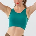 thumbnail image 6 of felwors High Neck Sports Bra for Women Longline Medium Impact Workout Crop Tank Tops Wirefree Padded Yoga Bra Gym (Green, L), 6 of 9