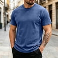thumbnail image 2 of Akiihool Men's Casual Shirts Men's T Shirts Short Sleeve Classic V Neck T-Shirt Casual Summer Basic Tee Shirt Dark Blue,S, 2 of 8