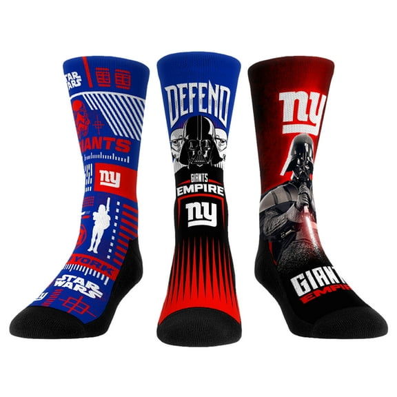 Rock Em Socks Stormtrooper & Darth Vader New York Giants Three-Pack Star Wars Crew Socks Set