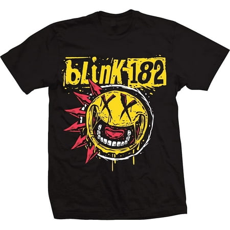 Blink-182 Men s Punk Smiley T-Shirt Black X-Large | Officially Licensed Merchandise