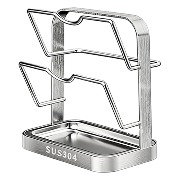 Pot Lid Holder While Cooking, 304 Stainless Steel Pot Lid Organizer And Spoon Rest for Stove Top, Multifunctional Pot Lid Rack And Spoon Rest for Kitchen Counter