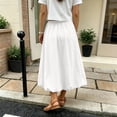 thumbnail image 6 of Zpanxa Girls Summer Clothes Kids Girls Skirt Casual Midi A-Line Plain Side Pocket Elastic High Waist Flowy Hem Skirts White 11 Years, 6 of 9