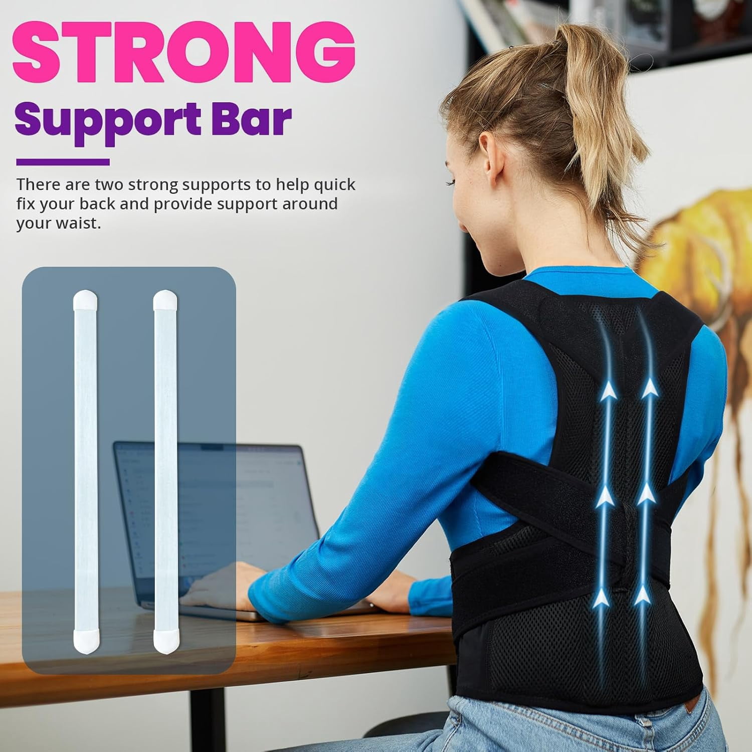 FitGuard Pro Back Brace Posture Corrector for Women and Men, Shoulder Straightener, Adjustable Full Back Support, Upper and Lower Back Pain Relief - Scoliosis, Hunchback, Hump, Thoracic, Spine Correc
