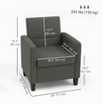 thumbnail image 3 of HOMCOM Modern Accent Chair Fabric Armchair w/ Non-Slip Pads, Dark Grey, 3 of 10