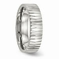 thumbnail image 4 of White Stainless Steel Ring Band Wedding Polished Textured, 4 of 6