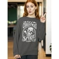 thumbnail image 2 of Full of Christmas Spirit Funny Skeleton Holiday Season Shirt Crewneck Sweatshirt, 3XL, Charcoal, 2 of 6