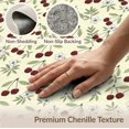 thumbnail image 6 of ODIKA 6'x9' Washable Area Rug Cherry Checkered Border Sprigs Flowers Door Clusters Cherries Flowing Dynamic for Queen Size Bedroom, Under Bed, Master Suite, Easy Care, Non-Shedding, 6 of 7
