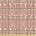 thumbnail image 2 of Ambesonne Abstract Fabric by the Yard Upholstery, Diamond Like Shapes Design, 3 Yards, Pale Pink and White, 2 of 5