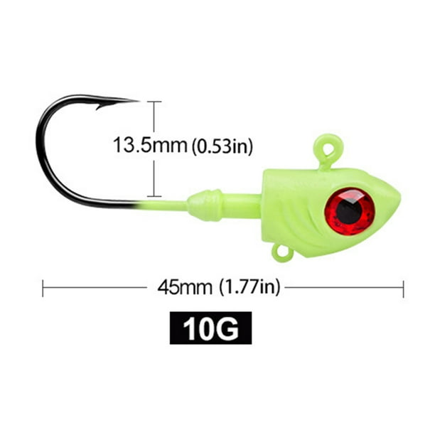5 uds., 10g-35g, señuelo de pesca suave, cebo luminoso, anzuelo con cabeza jigging (estilo C) Ehuebsd Para estrenar
