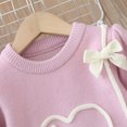 thumbnail image 6 of Godderr 1-5Y Toddler Baby Autumn Winter Sweater Skirt Cute Knitwear with Love Pattern Pleated Dress Outfit Warm Comfortable Knit Sweater Dress for Girls, 6 of 7