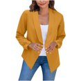thumbnail image 2 of OKBOP Lightweight Open Front Jacket Cardigan Relaxed Fit Open women jackets Solid Winter Jacket Clearance Yellow, 2 of 7
