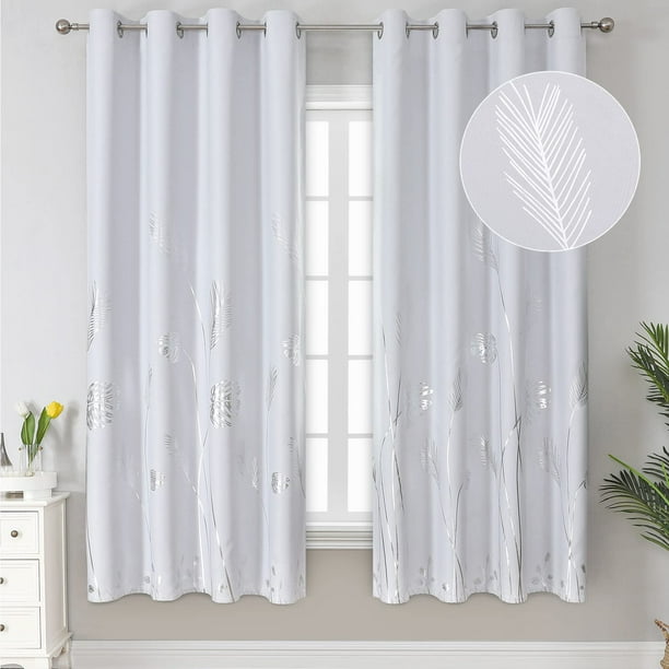 Cortinas Estelar Textiler Blanco Grisáceo con Estampado Plata 183x182 cm