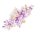 thumbnail image 3 of GOOHOCHY Peineta de perlas para boda, horquilla de flores para novia, accesorios florales para el peinado de novia, 3 of 7