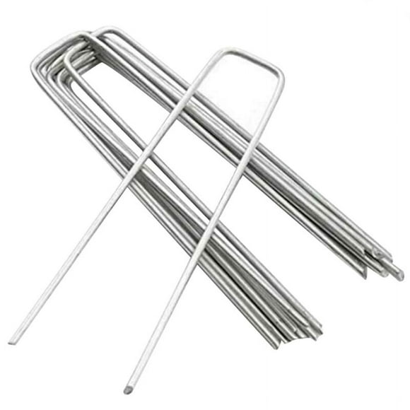 Reusable U-Type Galvanized Landscape Staples, 25 Heavy Duty Anti-Rust Pins For Garden Projects With Trapezoidal Design